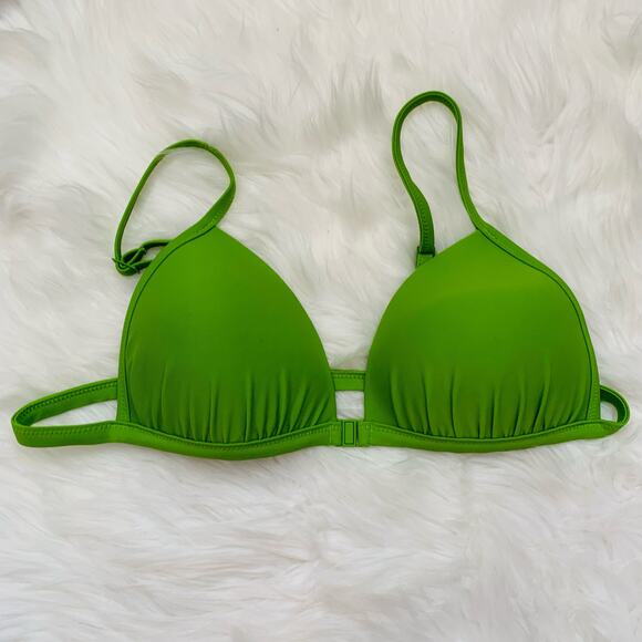 Aerie vibrant green clasp front string bikini top - Picture 1 of 5